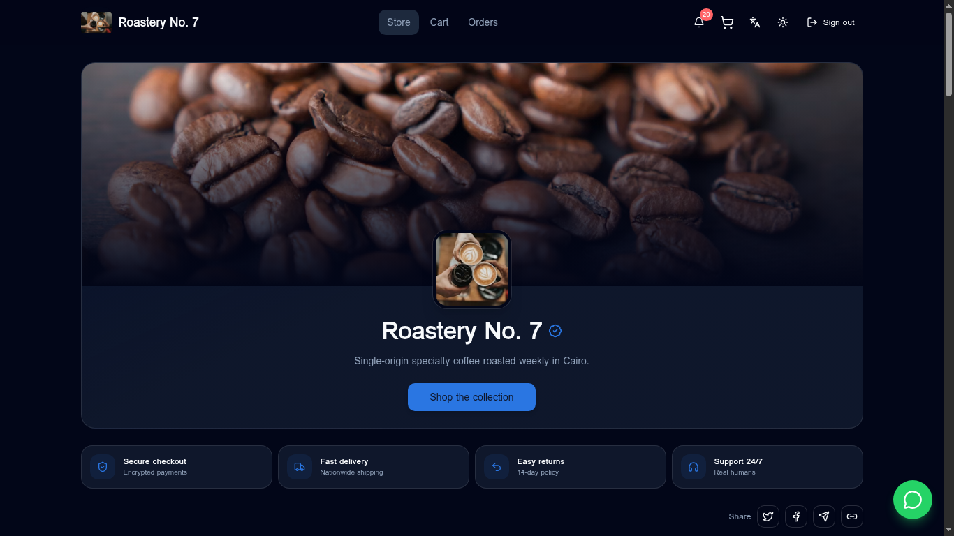 Roastery No. 7 storefront
